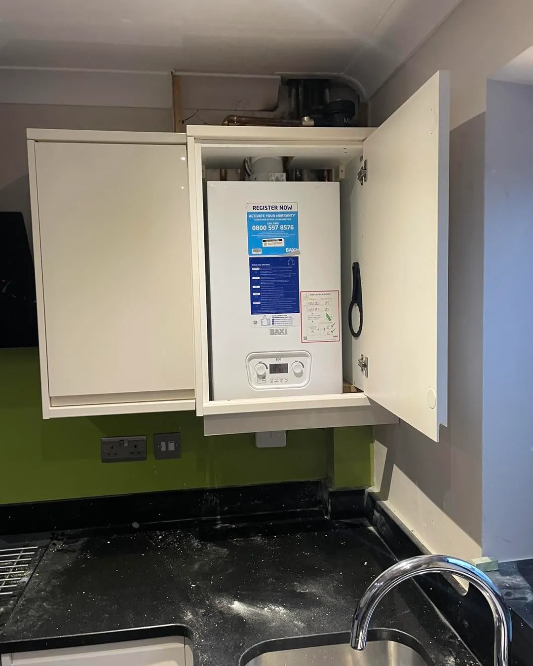 boiler in cupboard